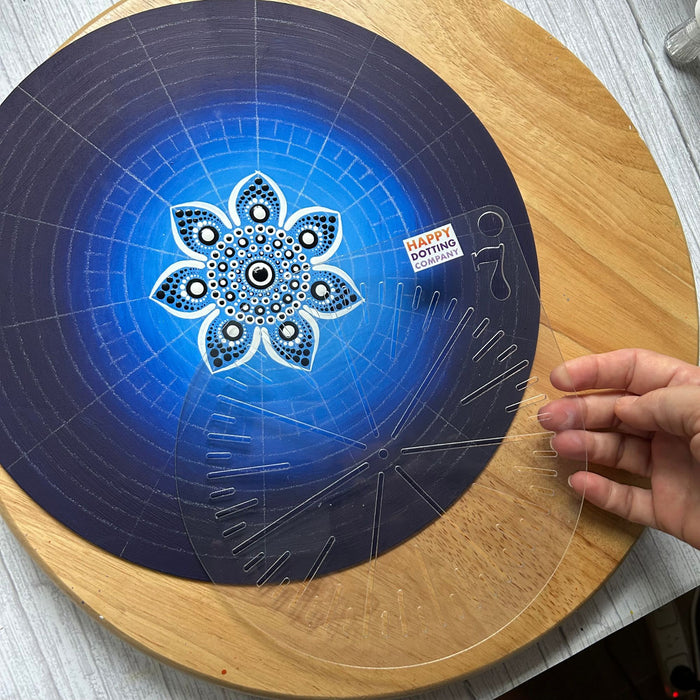 5, 6 & 7 segments Mandala stencil set clear/transparent for drawing guidelines - 3 pc