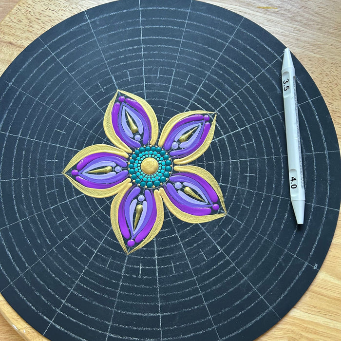 5, 6 & 7 segments Mandala stencil set clear/transparent for drawing guidelines - 3 pc