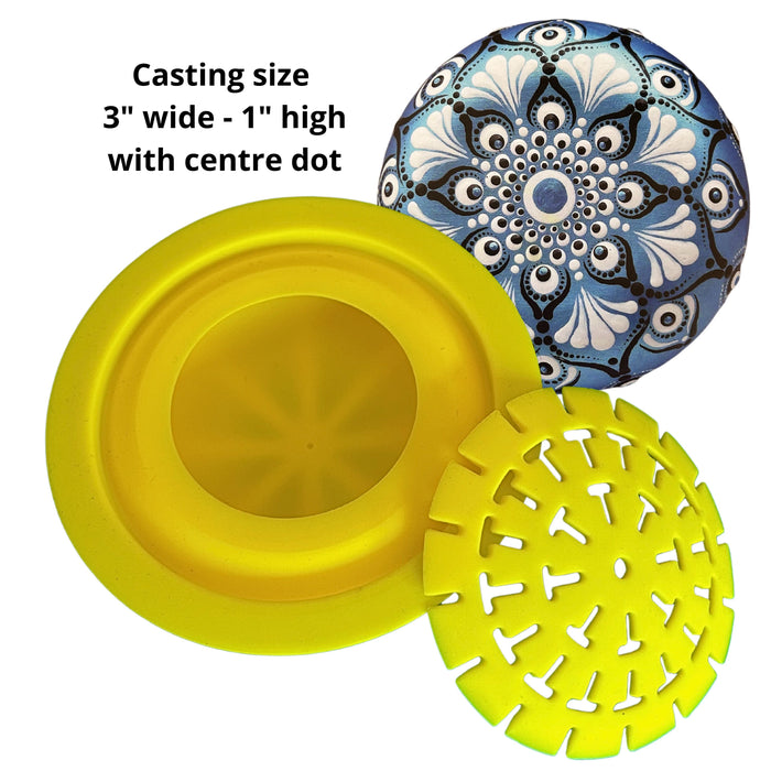 Deluxe Beginner Dotting Kit - ideal to learn beautiful mandala dot art - 16pc dotting tools, holder, stencil, guide and 3 bottles of Decoart paint
