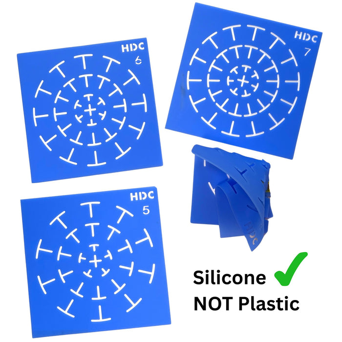 3-Piece Silicone Mandala Stencil Set – 5, 6 & 7 Segment Guides | Flexible