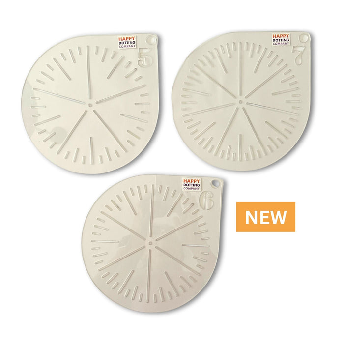 5, 6 & 7 segments Mandala stencil set clear/transparent for drawing guidelines - 3 pc