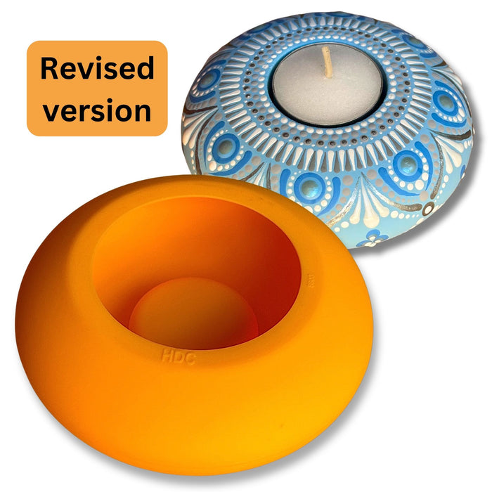 Tea light candle holder mold design #2 - newly revised - orange