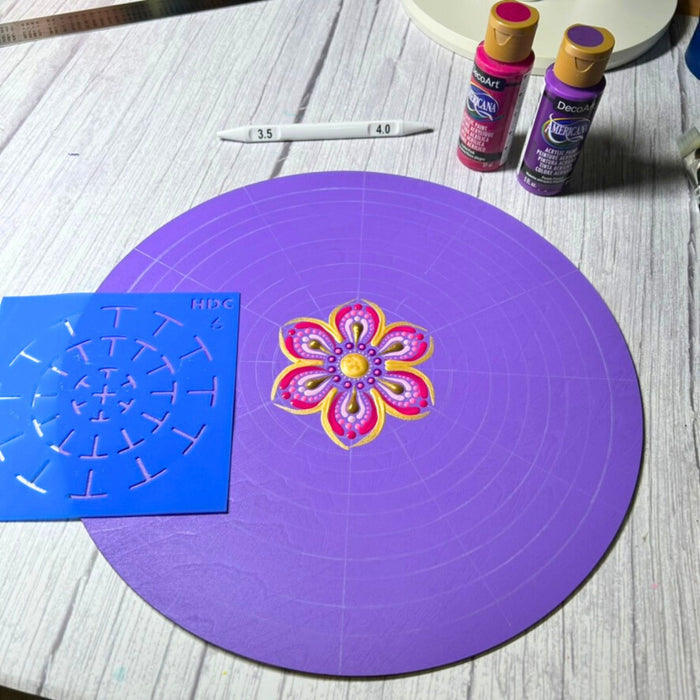 3-Piece Silicone Mandala Stencil Set – 5, 6 & 7 Segment Guides | Flexible