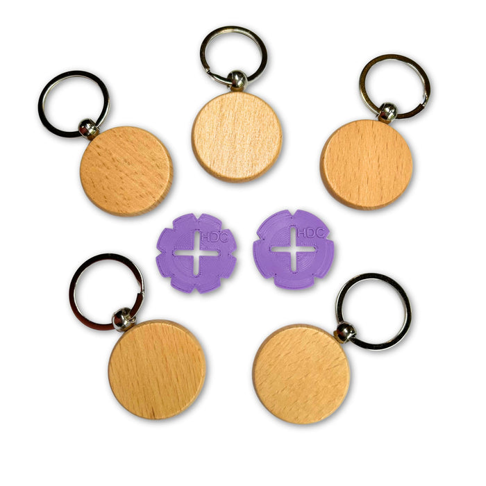 Keyring stencils 3D printed (2 pc) and keyring (5 pc)