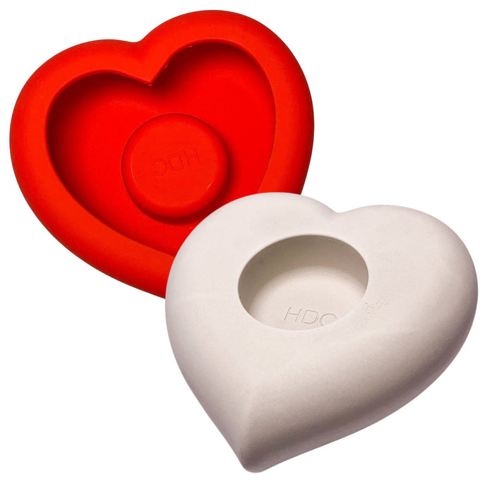 Heart Tea light candle holder Mold - red