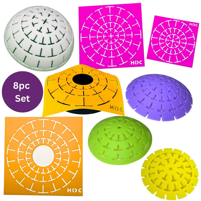 8-Piece Silicone Flexible Stencil / Dome templates Combo Value Set  - FREE shipping