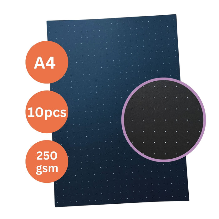 Dotted Black A4 Card 10 pc pack – Perfect for Mandala Dot Art!