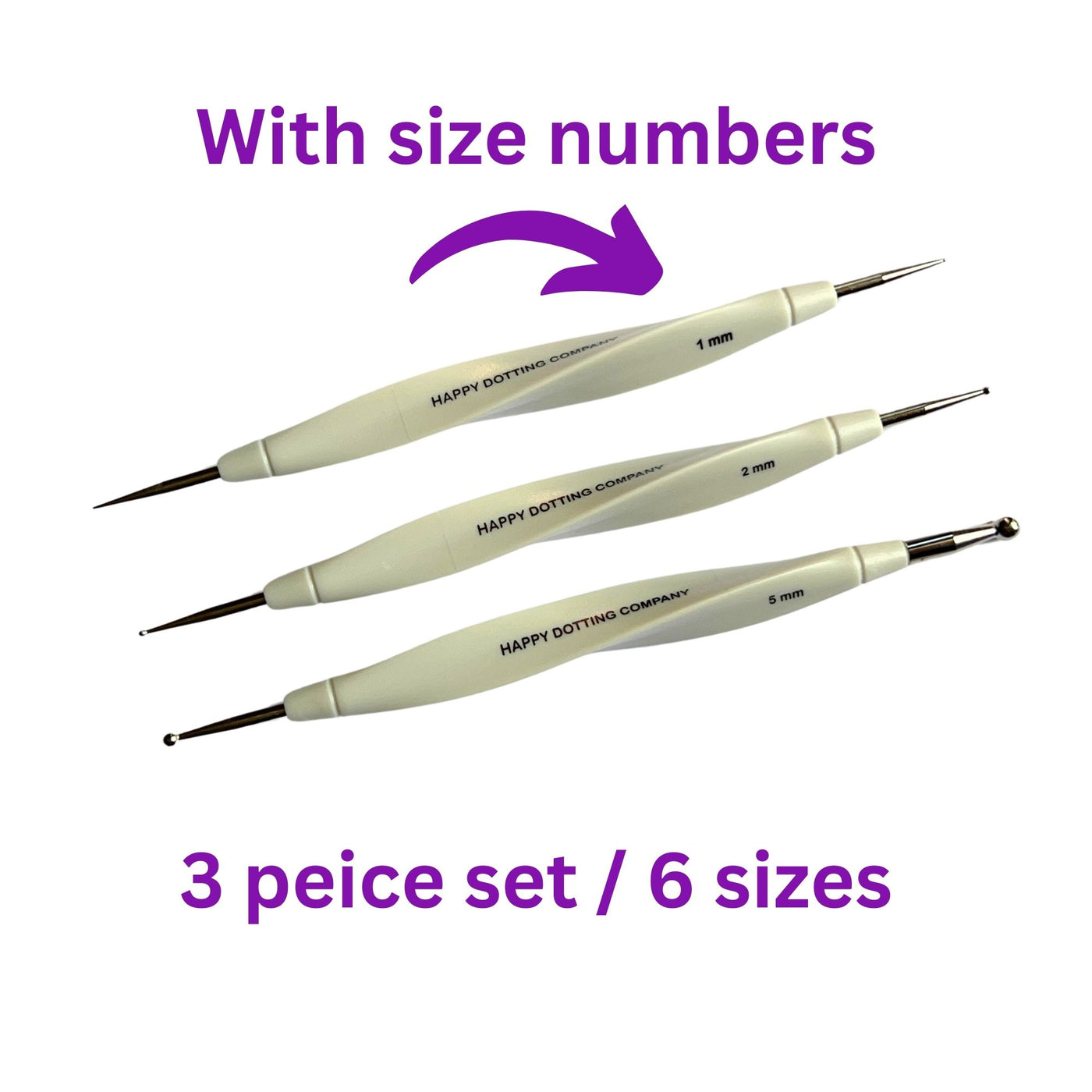 3 pc Stylus set with Sizes - 6 size ends in total– Happy Dotting Company