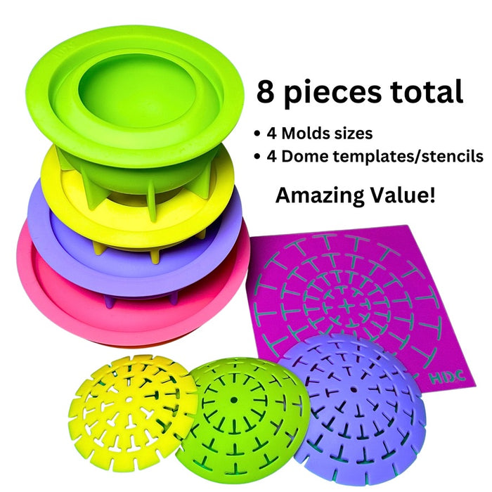 Round Art Stone Molds Combo with Dome Templates - 8pc - FREE Shipping