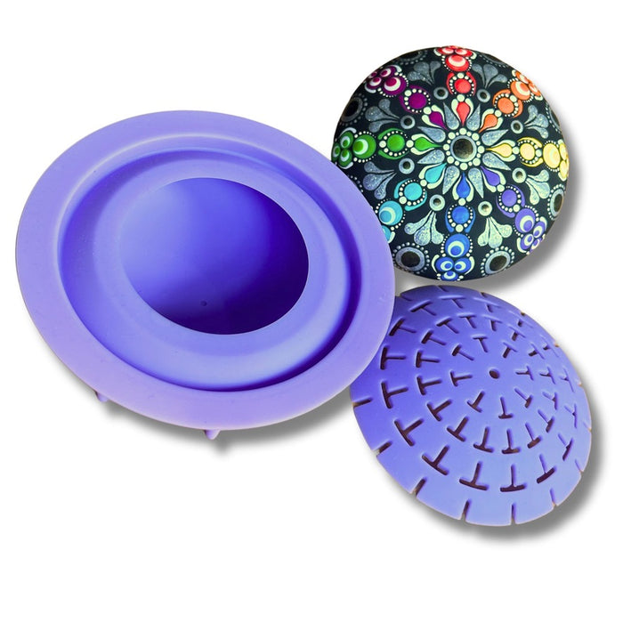 Art Stone Mold design #2 plus Dome Template #2 silicone - 2pc set - purple