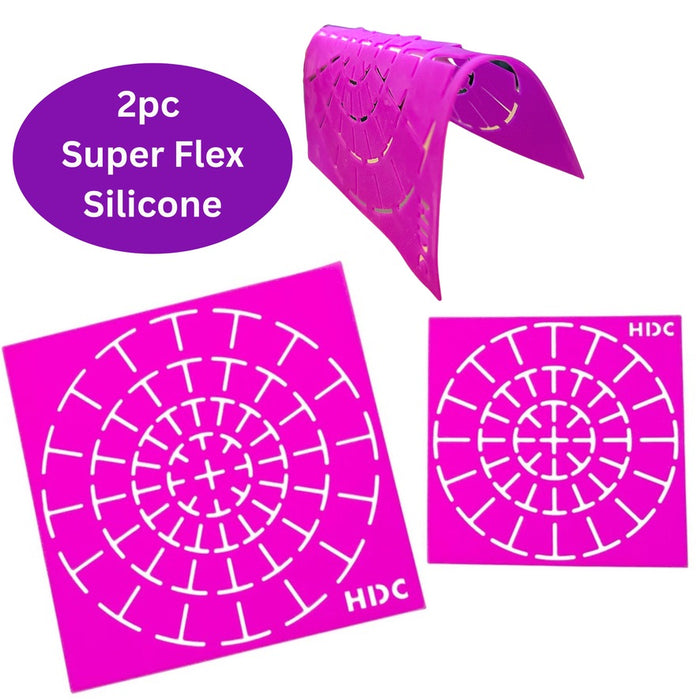 Super Flex mandala stencil set - silicone flexible templates - 2pc - pink