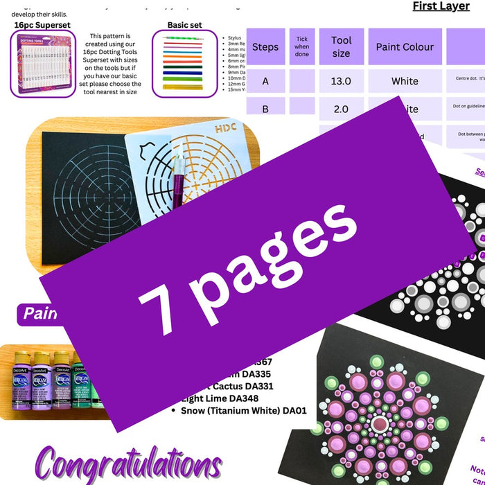 Beginners basic Mandala Dot Art Pattern #101  - guided step by step