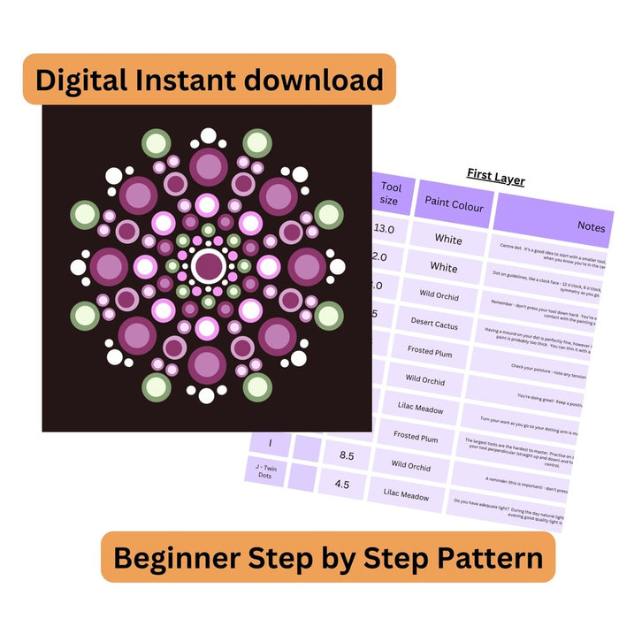 Beginners basic Mandala Dot Art Pattern #101  - guided step by step