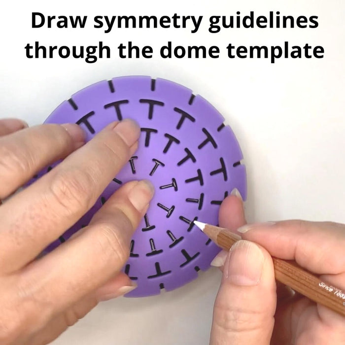 Dome Template design #2 (designed for Art Stone Mold #2) - flexible silicone stencil mandala dot art