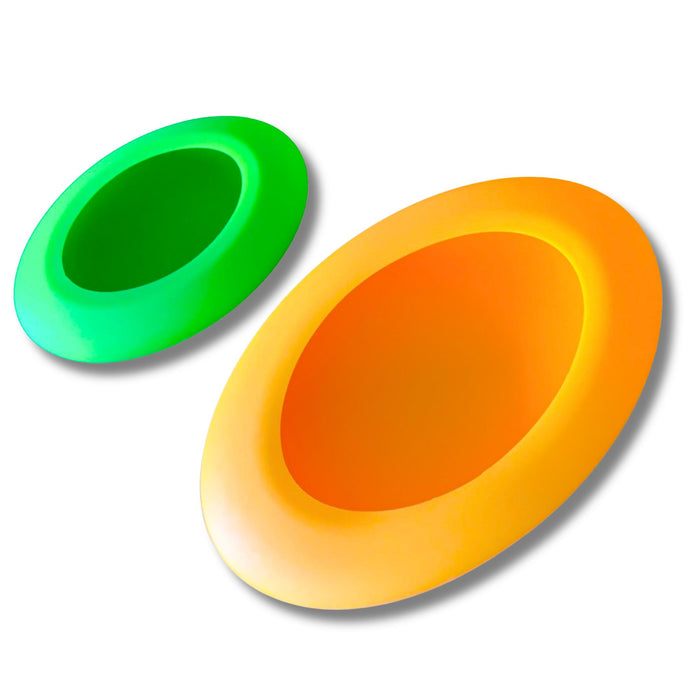 2 pc Ovals molds set - 1 large orange mold and 1 smaller green oval mold