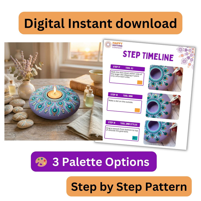 Tea light pattern #005 Instant Download