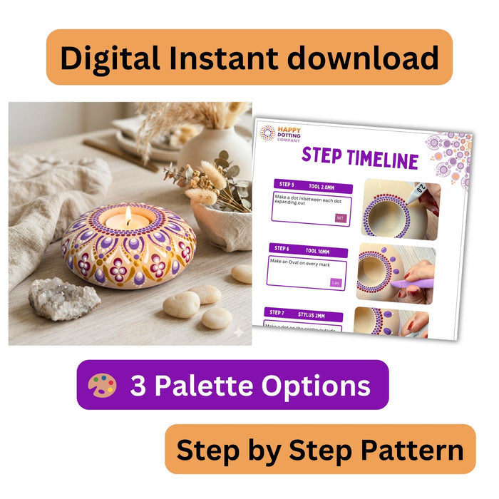 Tea light pattern #006 - PDF Instant download