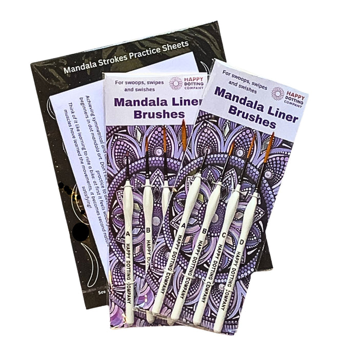 Brush strokes practice sheets & Mandala Liner Brushes set